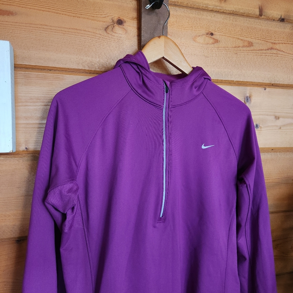 NIKE Element Purple Thermal Dri-Fit Running Hoodie 424841-551 Mesh Athletic Sz M - Picture 2 of 11
